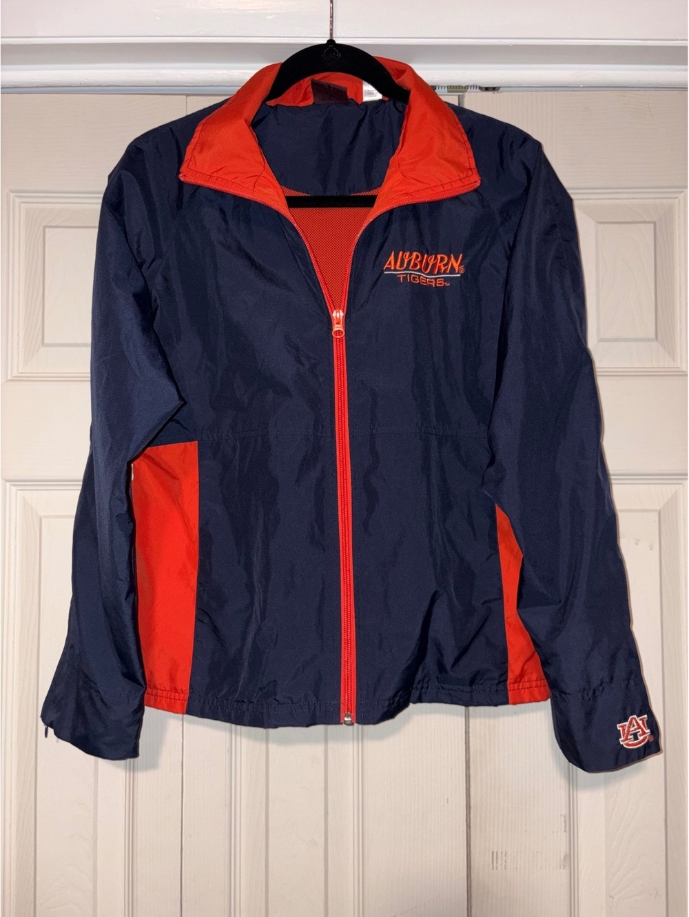 Vintage Red Oak Auburn Tigers Windbreaker Jacket Navy Orange Embroidered NCAA  M